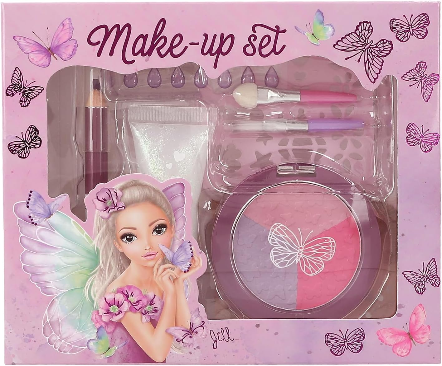 Depesche 12877 TOPModel Fairy Love - Make Up Set for Children with Eyeshadow, Make-Up Pen, Glitter Gel, Stencil and much more