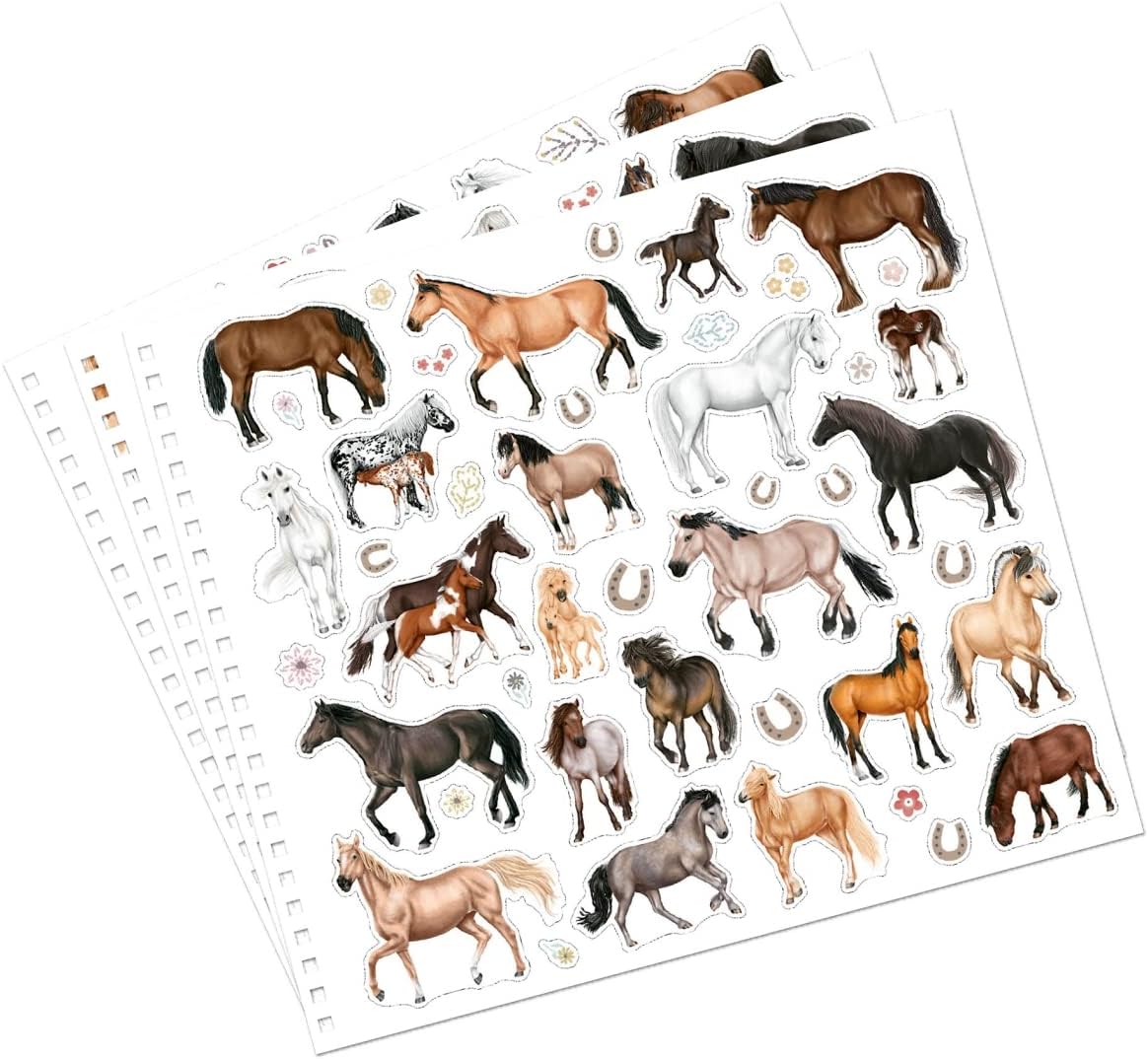 Depesche Miss Melody 12479 Colouring Book with Dreamlike Horse Motifs, 44 Pages, Colouring Book with Many Glitter Stickers