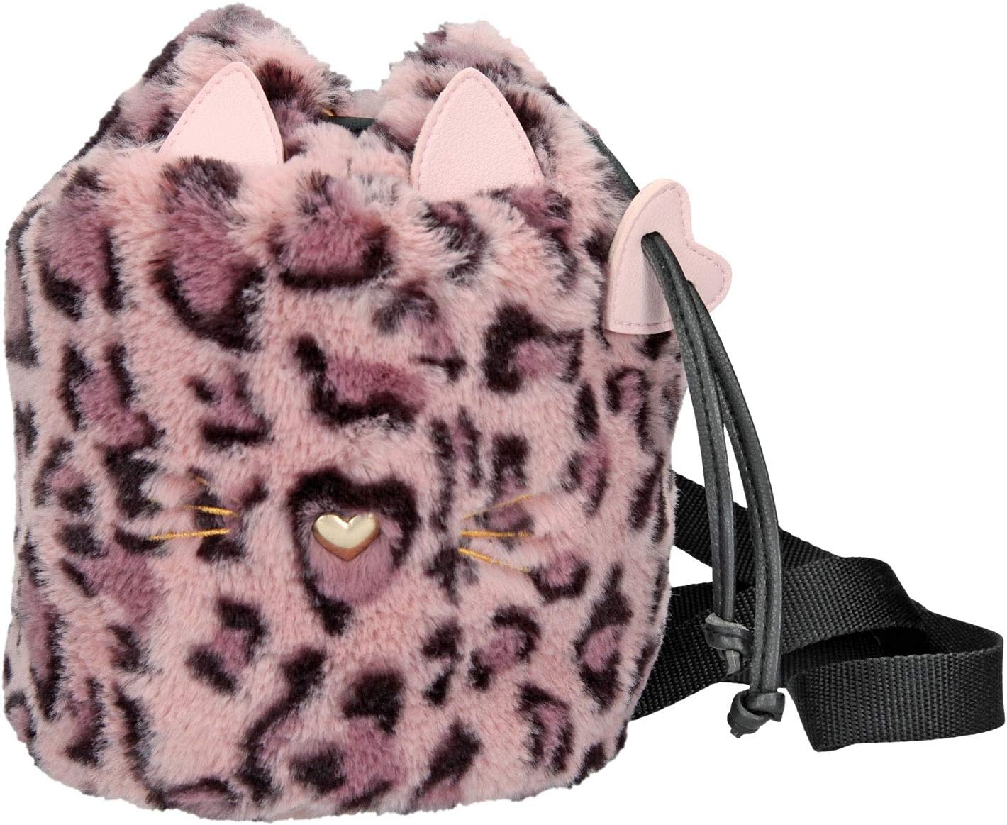 Depesche TOPModel Leo 10699 Backpack with Drawstring Faux Fur Mauve Approx. 23 x 19 x 19 cm Pink