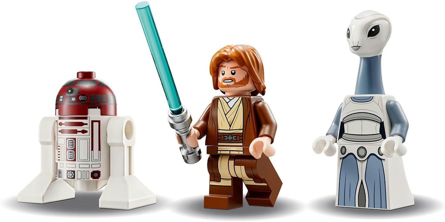 Lego Star Wars Obi-Wan Kenobis Jedi Starfighter, Building Toy with Taun We, Droid Figure and Lightsaber, Attack of the Clone Warrior Set 75333