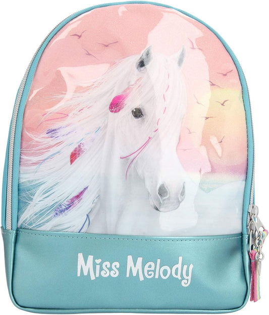 Depesche Miss Melody 11438 Backpack with Dreamlike Horse Motif, Approx. 28 x 22 x 9.5 cm, with Spacious Main Compartment and Inner Pocket, Adjustable Straps