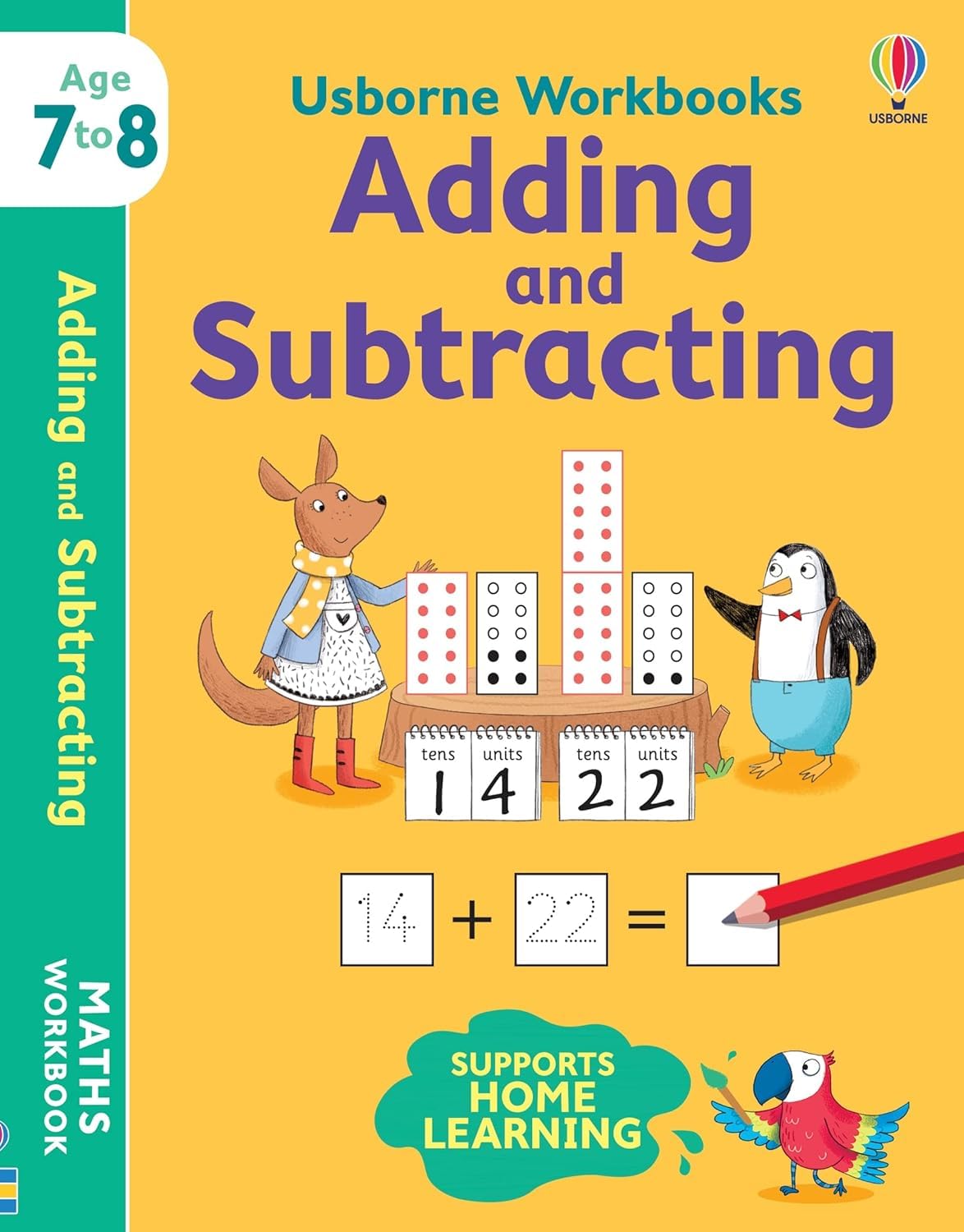 Usborne Workbooks Home Learning Age 6-8 Collection 5 Books Set (Multiplying, Fractions, Times Tables, Adding and Subtracting, Spelling)