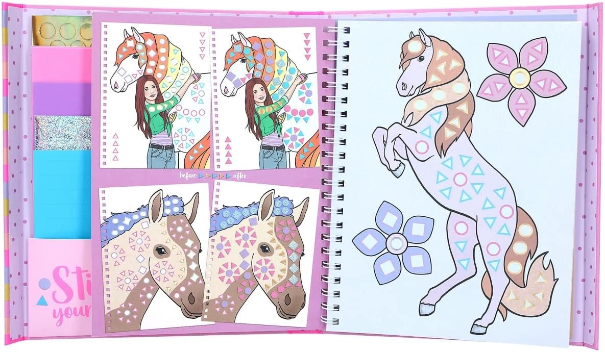 Depesche 12068 Miss Melody Sticker Your Picture Sticker Book with 25 Pages Full of Horse Motifs to Complement Includes 10 Sticker Sheets