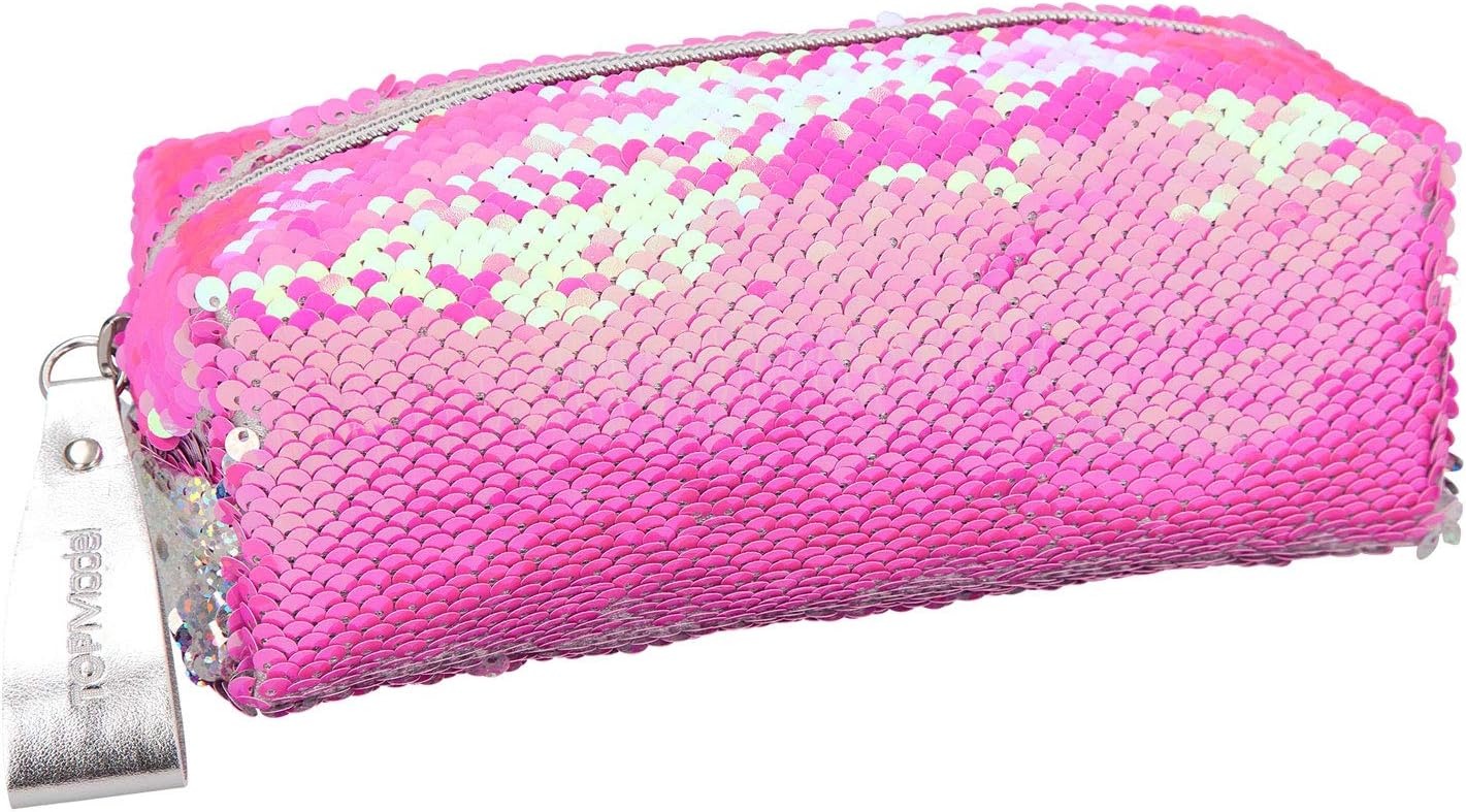 Depesche TOPModel 10416 Pencil Case with Sequins, Pink/Silver, pink, glam