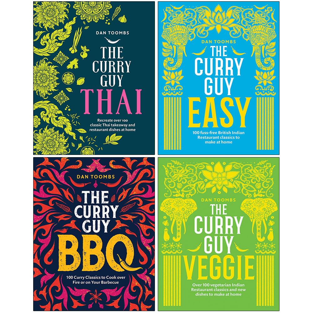 The Curry Guy Collection 4 Books Set By Dan Toombs (Curry Guy Thai, The Curry Guy Easy, Curry Guy BBQ, The Curry Guy Veggie)