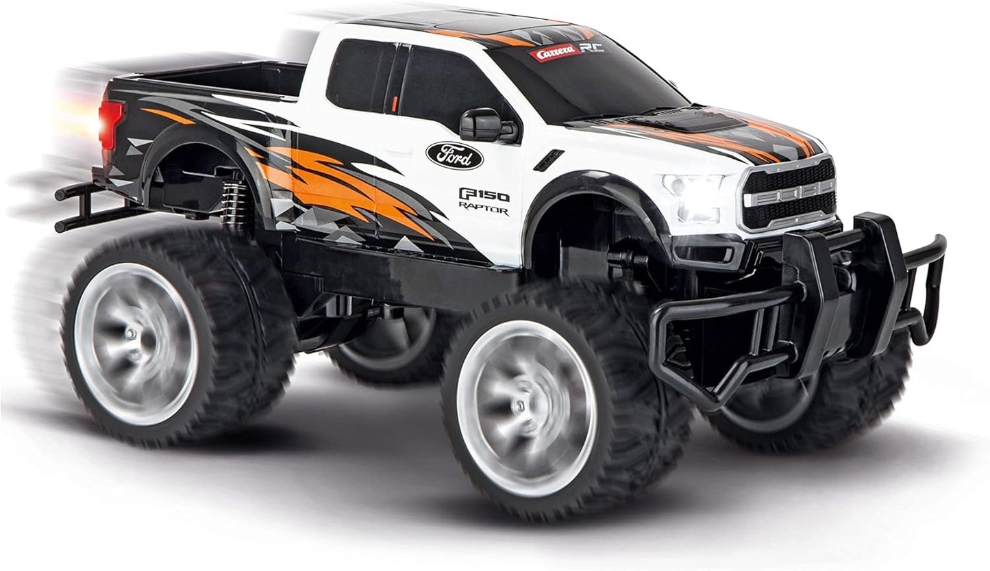 Carrera RC Ford F-150 Raptor I Remote Controlled RC Truck I For Children and Adults from 6 Years I Rechargeable Battery for 40 Minutes of Driving Fun I 18 km/h I For Beginners and Professionals I 2.4