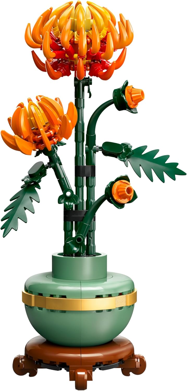 LEGO Icons Chrysanthemum, Creative Building Set for Adults, Easy-Care Toy Plant for Gifting, Flower Decoration from the Botany Collection, Relaxing Activity 10368