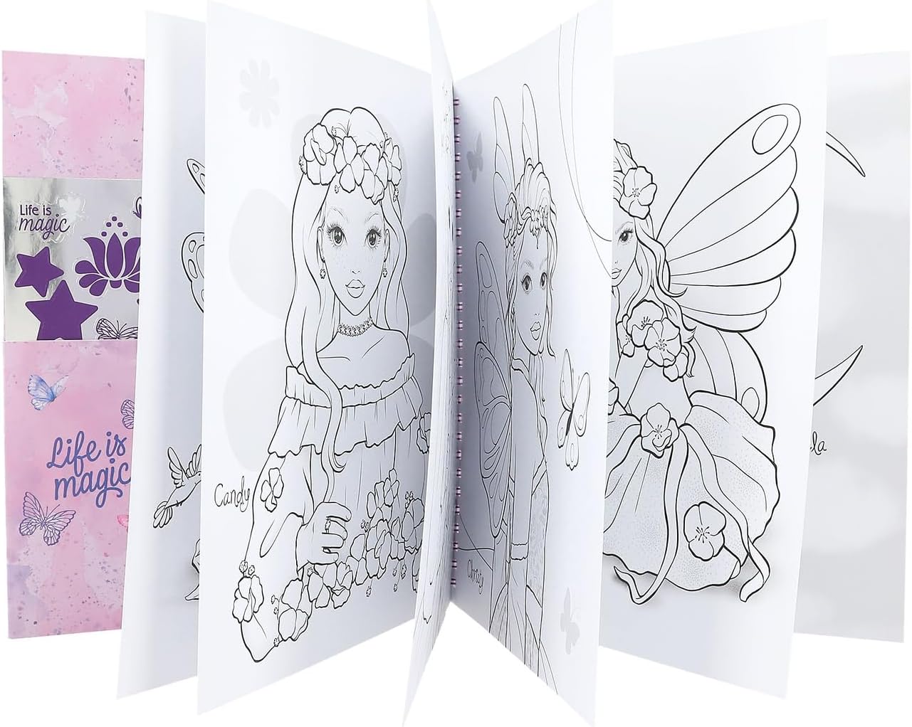 Depesche TOPModel Fairy Love 12976 Colouring Book with Sequin Design, 40 Model and Fairy Motifs for Creative Design, Includes a Sticker Sheet