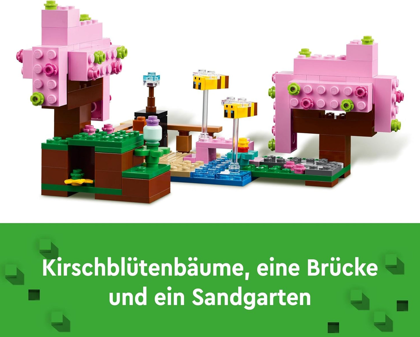 LEGO Minecraft The Cherry Blossom Garden, Toy Garden to Explore with Sunny, Sniffer, Zombie and Bees, Gift for Gamers, for Boys and Girls from 8 Years, 21260