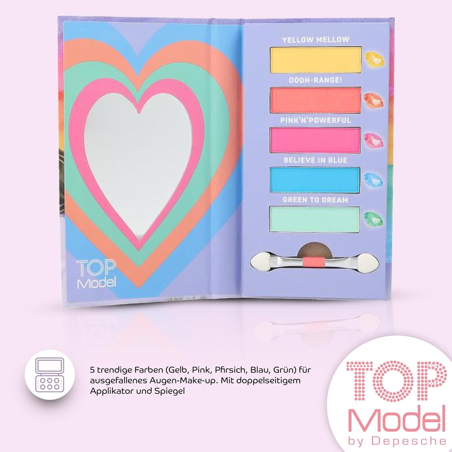 TOPModel Lip Balm Heart in Heart Beauty and Me + TopModel Eyeshadow Set Beauty and Me - Seductive Beauty Duo for Nourishing Lips and Radiant Eyes with Loving Heart and Beauty Motifs