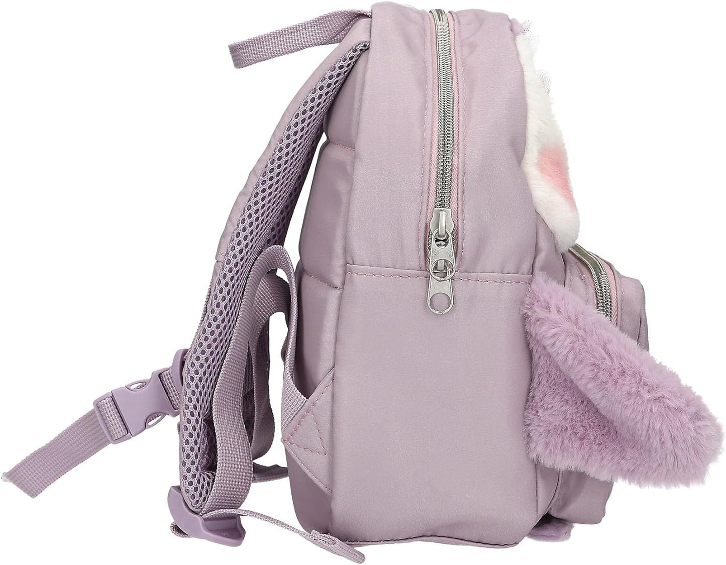 Depesche 13159 Princess Mimi Penguin Backpack in Lilac with Penguin Motif and Plush Fur, Bag with Adjustable Straps