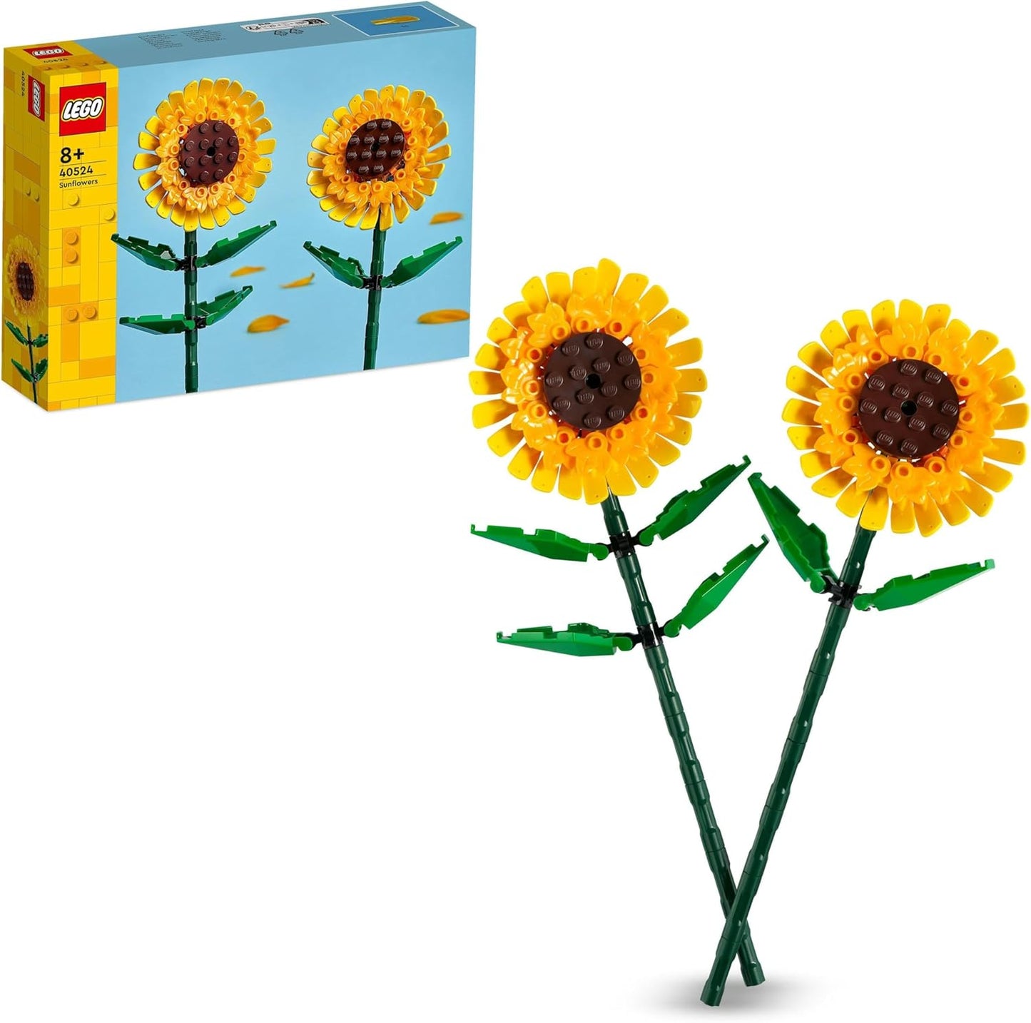 LEGO Sonnenblumen, Set mit Kunstblumen für Kinder ab 8 Jahren, ideal als Kinderzimmer-Deko oder Blumenstrauß, Geschenk für jugendliche Mädchen und Jungen, Botanical Collection 40524