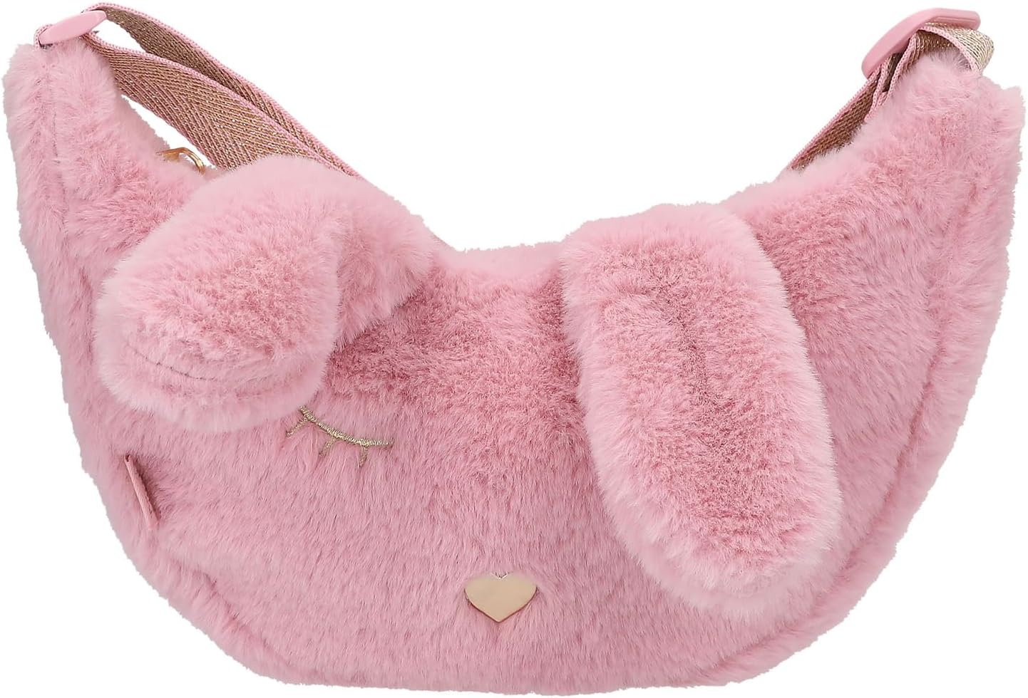 Depesche 12866 Princess Mimi Bunny Ballet Small Shoulder Bag in Pink with Plush Rabbit Ears and Face Bag with Adjustable Shoulder Strap