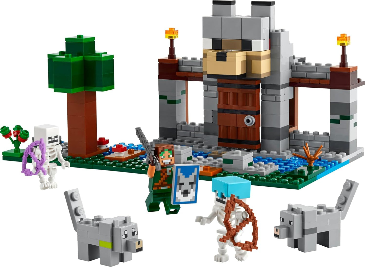 LEGO Minecraft The Wolf Fortress, Action Playset with Skeletons and Fortress to Explore, Gift for Gamers, Boys and Girls from 8 Years, Construction Toy for Action Adventures, 21261