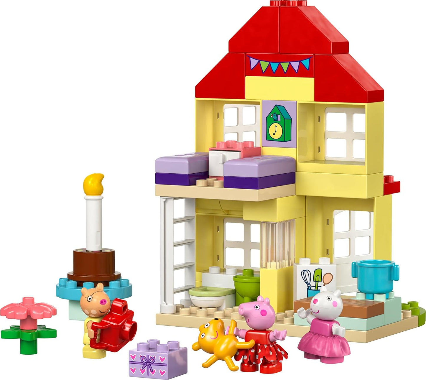 LEGO DUPLO Peppas Birthday House, Creative Toy with 3 Figures, Toy House for Building and Converting for Children from 2 Years, Boys and Girls, Promotes Dexterity 10433