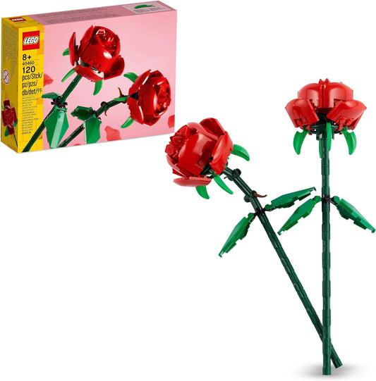 LEGO Rose Artificial Flowers Set, Compatible with Bouquets as Nursery or Desk Decoration, Girls, Boys, Him and Her, Botanical Collection 40460