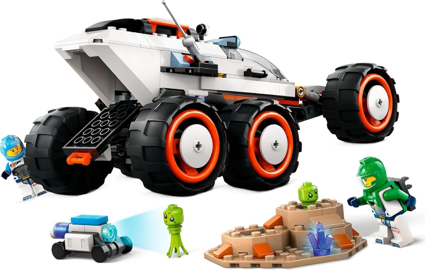 LEGO City Space Rover with Aliens, Car Set with Robot and Alien Toy Figures, Birthday Gift for Boys and Girls from 6 Years, with 2 Mini Figures and a Planet Backdrop 60431