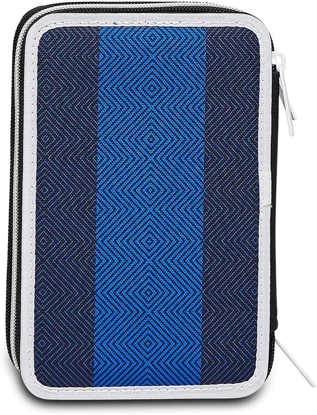 Seven Atalanta Pencil Case, Multicoloured, Pencil Case for Stationery, Case with Pens, Ballpoint Pens, & More, 3 Compartments, Girls & Boys, School - Primary School, XXL, Atalanta, blue, School