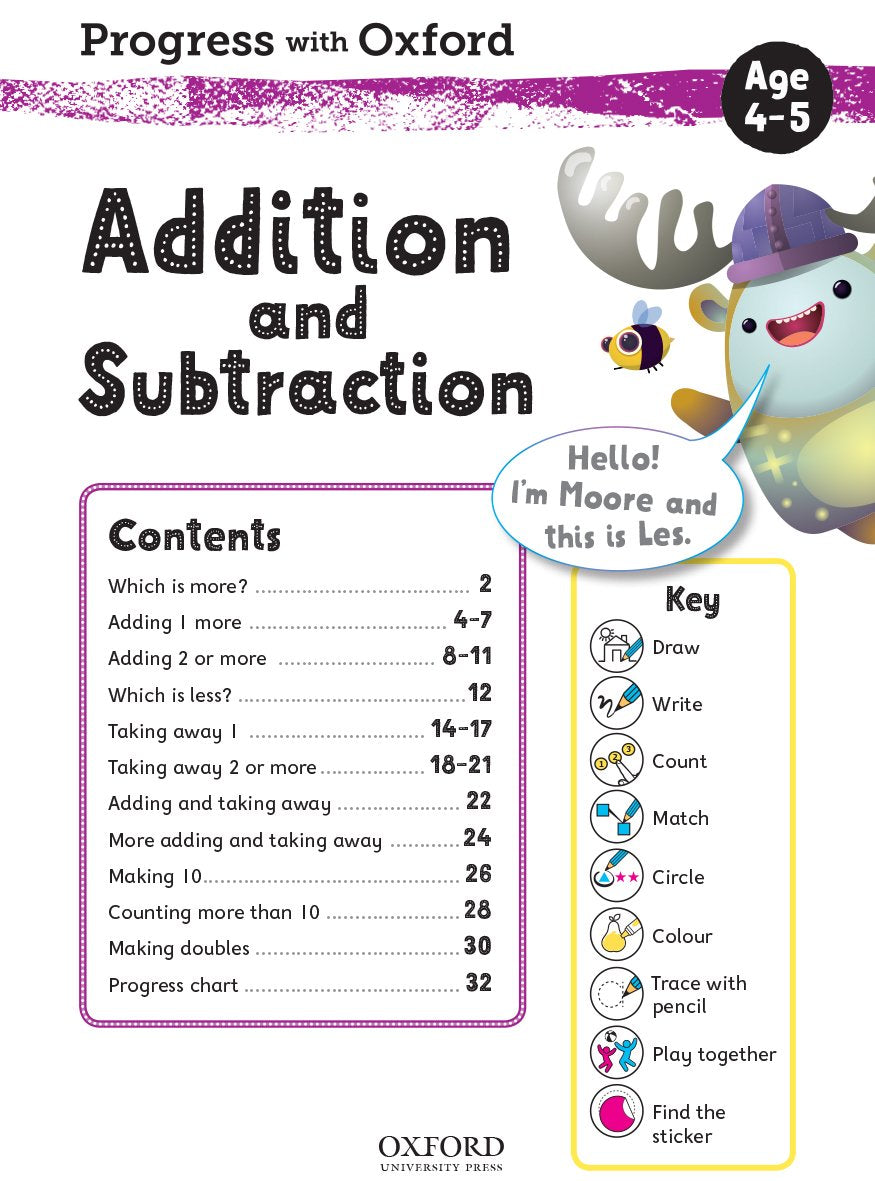 Progress with Oxford: Addition and Subtraction Age 4-5 - Practise for School with Essential Maths Skills