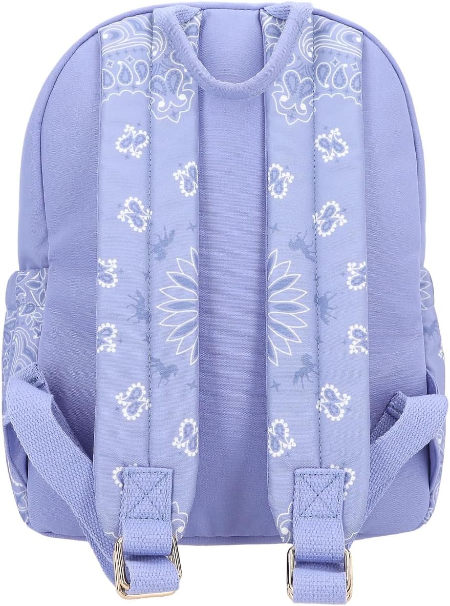 Depesche 12761 Miss Melody Bandana - Backpack in Smoke Blue with Horse Motif and Bandana Pattern, Bag with Adjustable Shoulder Straps