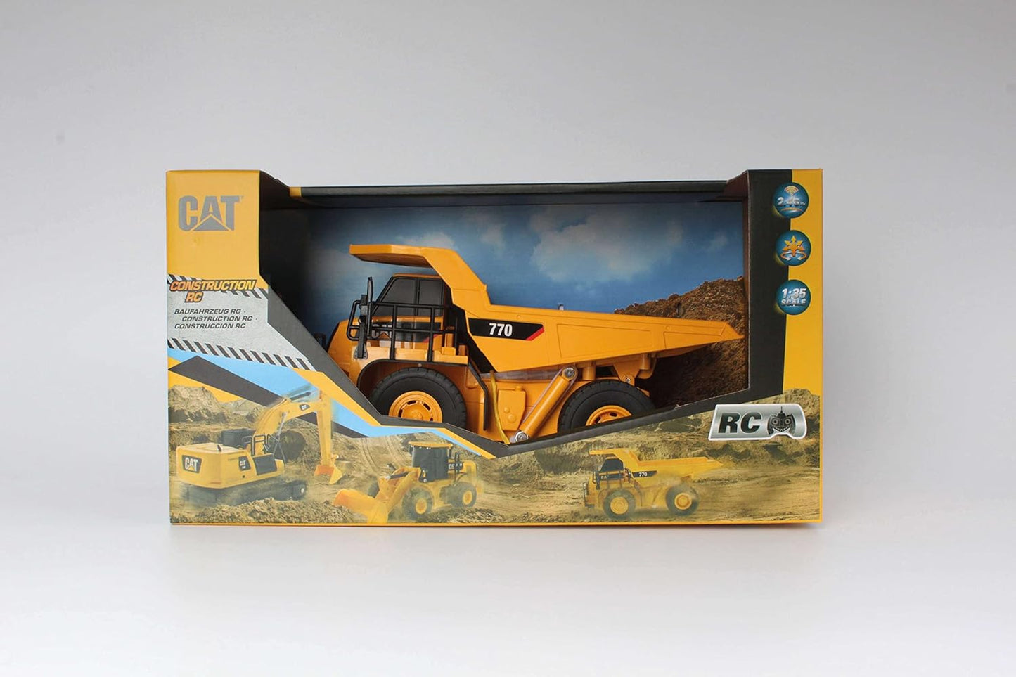 Carrera - 37023004 - Carrera RC 1:35 CAT 770 Mining Truck I RC Construction Site Vehicle Official CAT Licence I Movable Tipper I Robust Construction & Long Driving Time