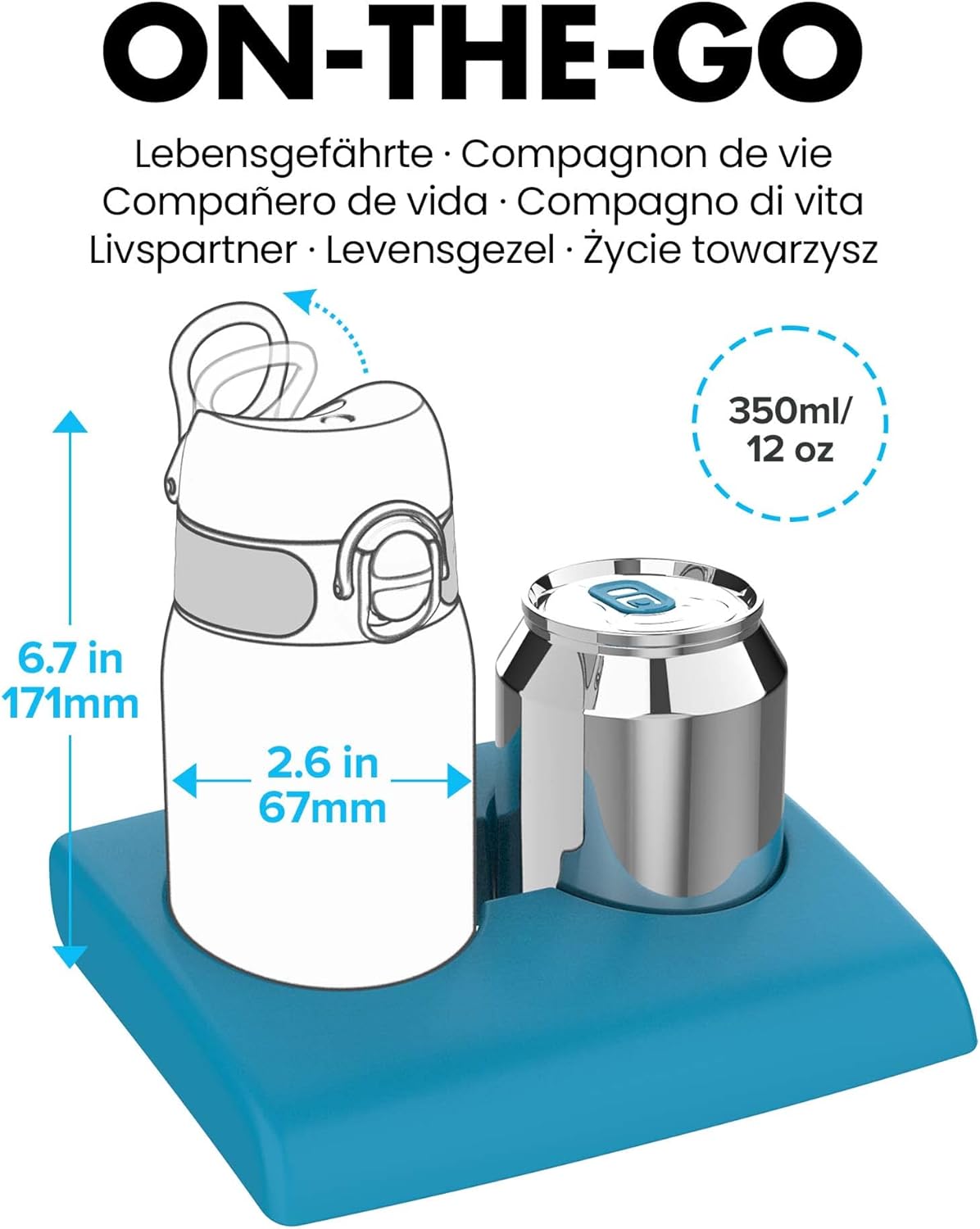 Παιδικό μπουκάλι νερού ION8, 350 ml, Αδιάβροχο, Άνοιγμα με το ένα χέρι, Ασφαλές κλείδωμα, Πλένεται στο πλυντήριο πιάτων, Χωρίς BPA, Λαβή μεταφοράς, Πτυσσόμενο καπάκι, Εύκολο στο καθάρισμα, Ουδέτερο κλίμα, Σχεδίαση Hedgehog