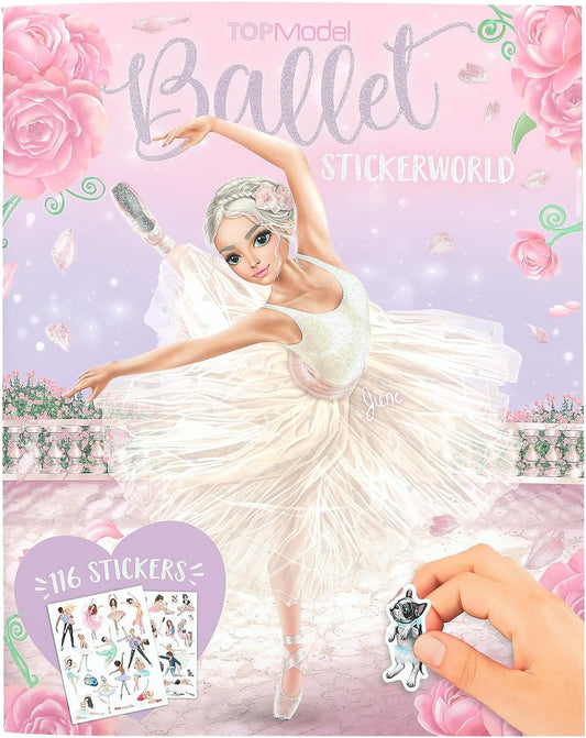 Depesche 13049 TOPModel Stickerworld Ballet Sticker Book with 20 Illustrated Background Pages to Design Yourself, Includes 3 Double-Sided Stickers