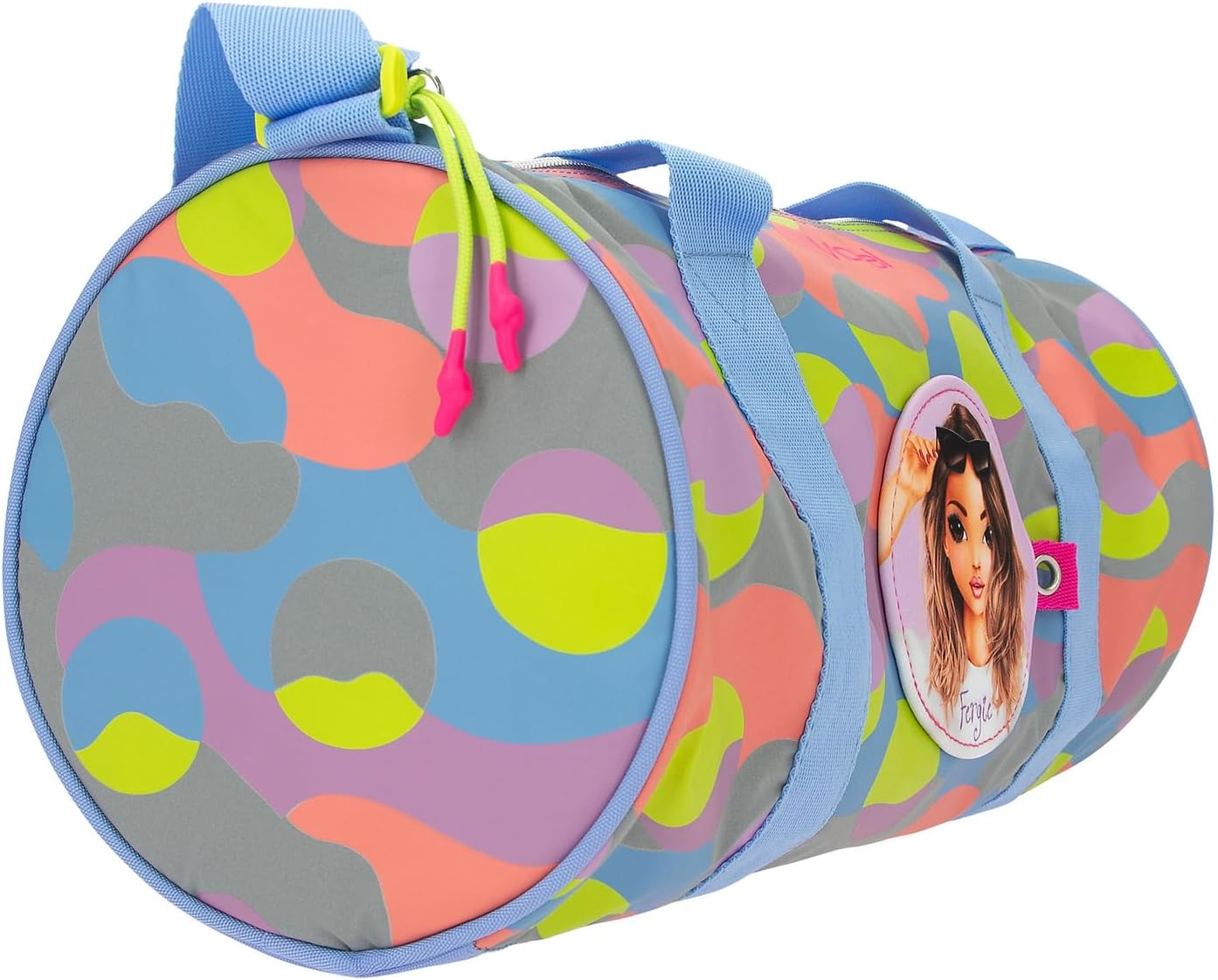 Depesche TOPModel Flash 12772 Sports Bag with Model Motif, Colourful Graphic Pattern Made of Reflector Material, Bag with Adjustable Shoulder Strap