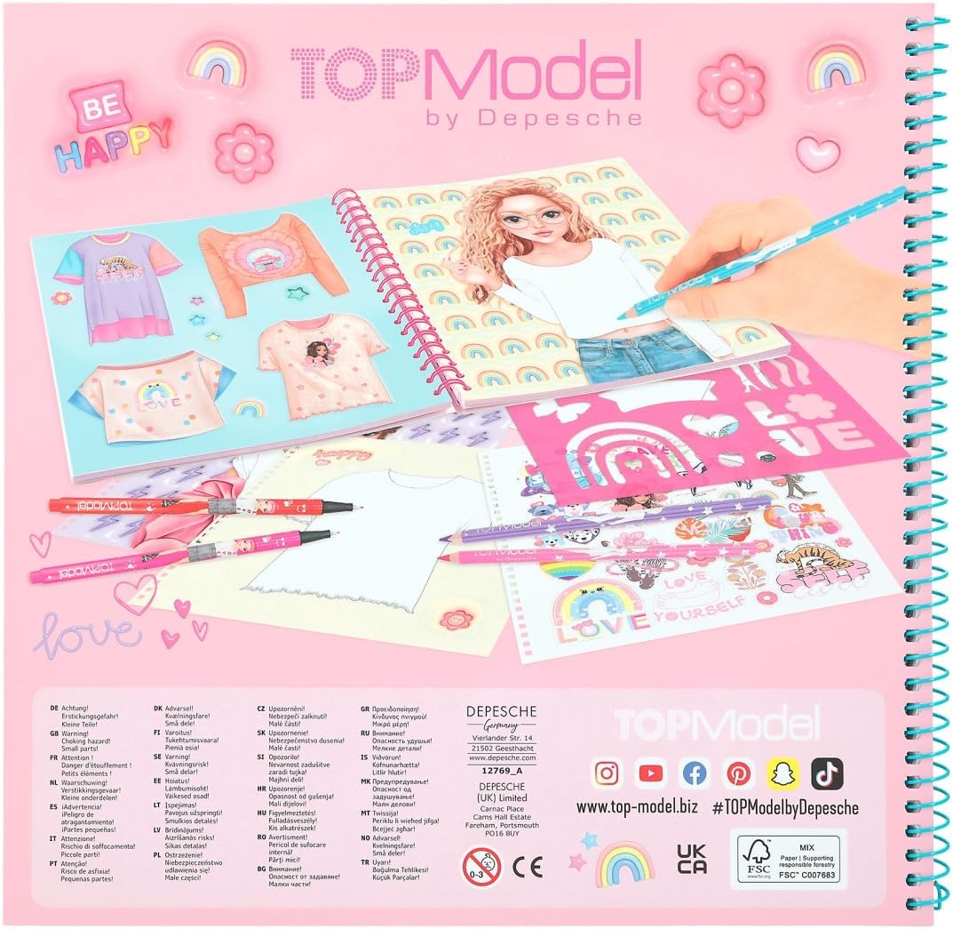 TOPModel 12769 T-Shirt Designer Colouring Book