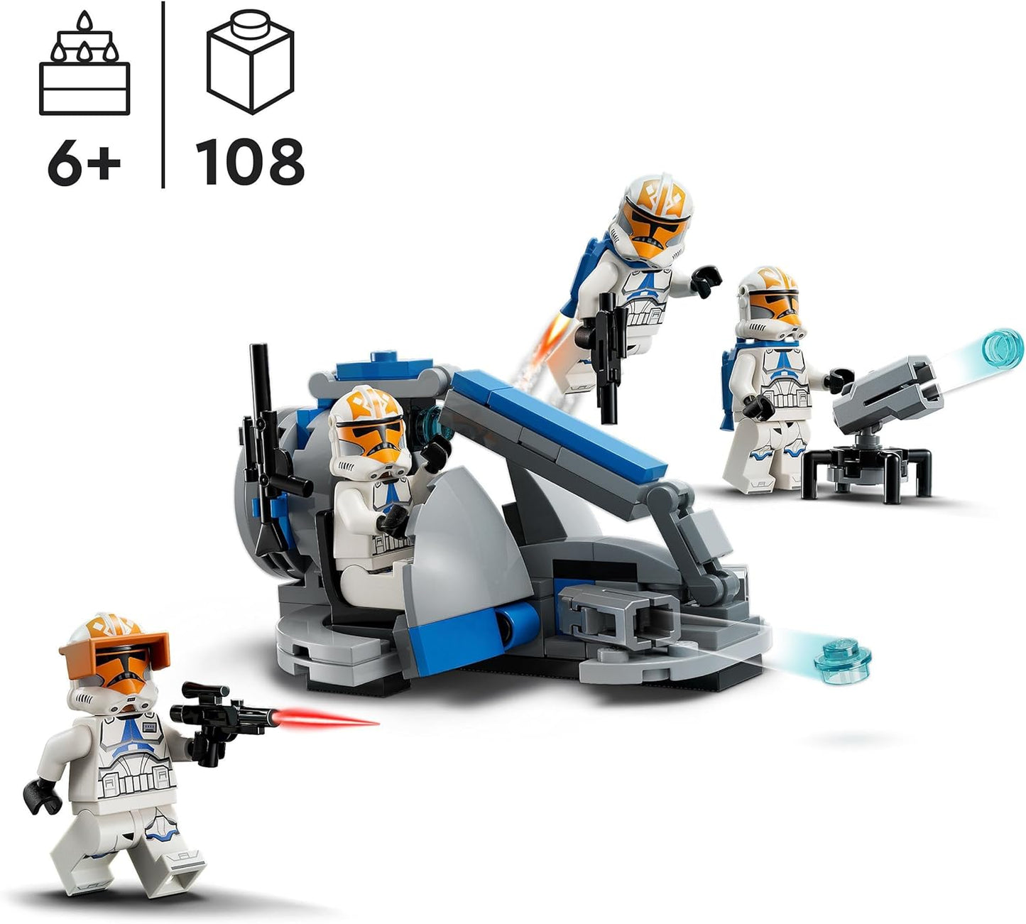 LEGO 75359 Star Wars Ahsokas Clone Trooper of the 332nd Company - Battle Pack, The Clone Wars Toy Set with Speeder Vehicle Including Shooters and Mini Figures, Small Gift Idea for Children from 6