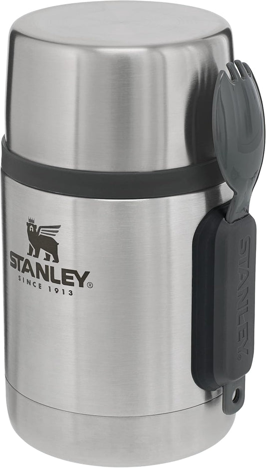 Stanley Adventure Stainless Steel All-In-One Thermal Food Container with Spork 532 ml - Stainless Steel Food Warming Container - BPA Free - Keeps Hot or Cold for 12 Hours - Dishwasher Safe