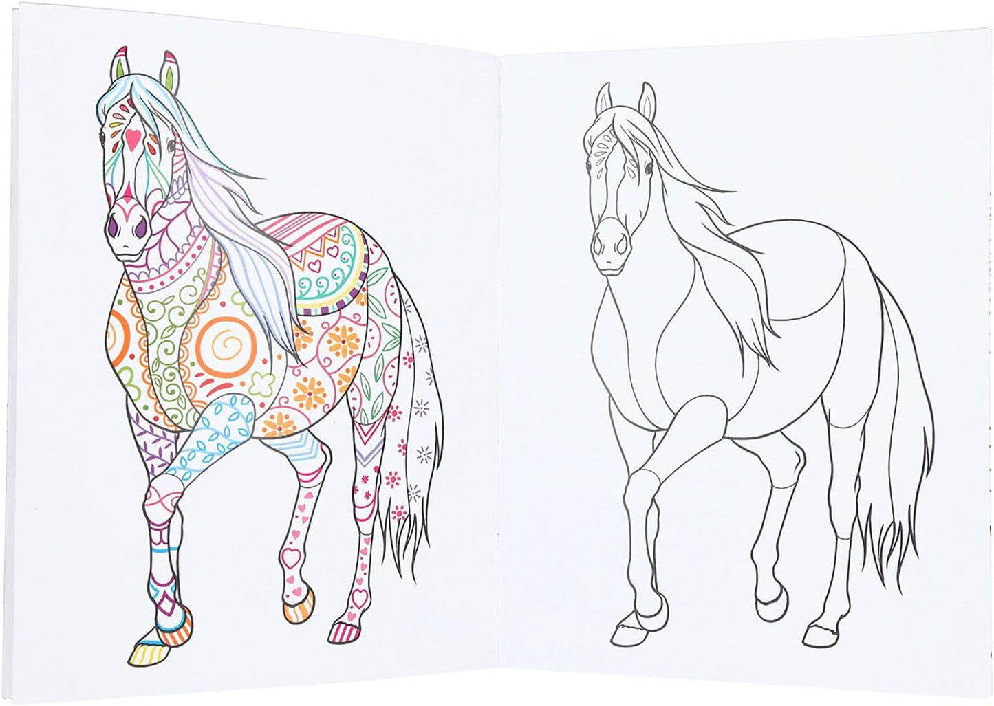 Depesche 11648 Miss Melody Colour & Design Book with 40 Dreamlike Pre-Printed Horse Motifs, Approx. 28 x 21.5 x 0.8 cm