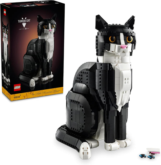 LEGO Ideas 21349 Black and White Cat Home Accessory Gift Idea for Animal Lovers and Cat Lovers Collector's Model Creative Activity Kit for Adults