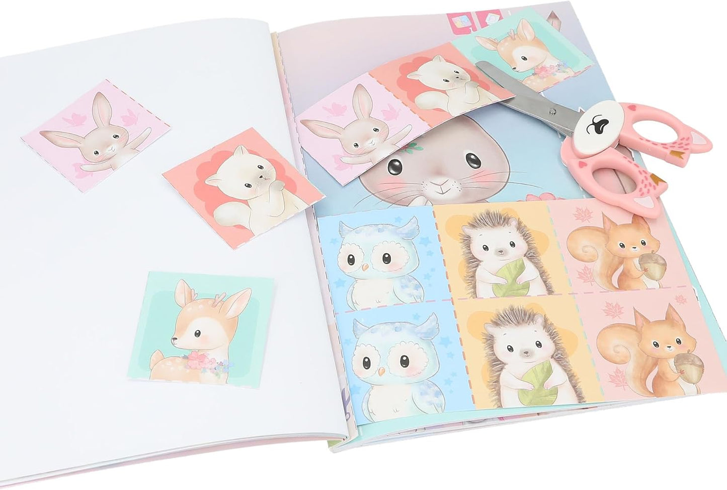 Depesche 12131 Princess Mimi Snip Snap Book, Craft Book with Forest Animals Motifs, Exercise Book with Cutting Exercises, Includes Children's Scissors, from 4 Years