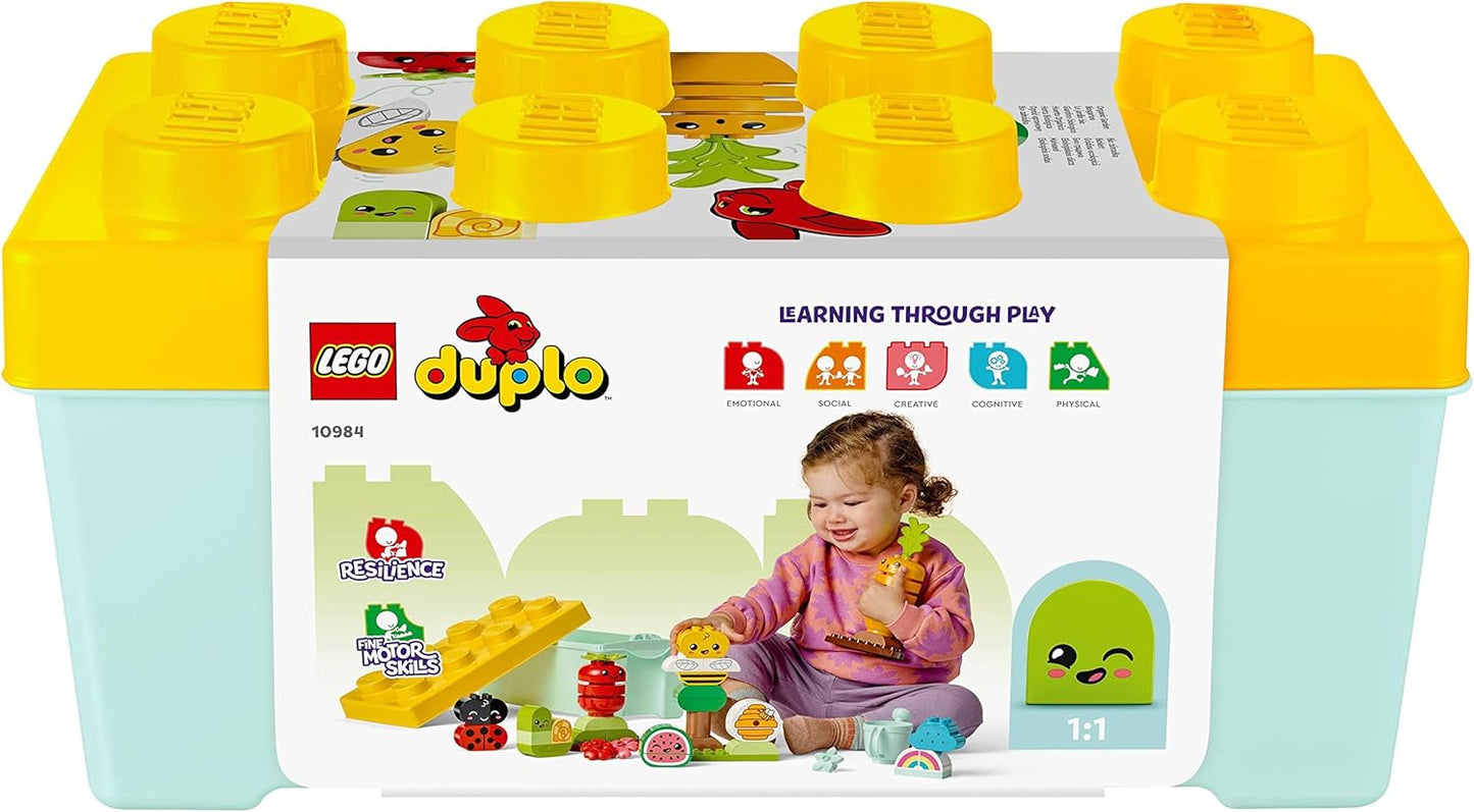 LEGO Duplo 10984 My First Organic Garden Building Block Set, Educational Toy for Toddlers from 18 Months, with Ladybird, Bumble Bee, Fruits and Vegetables; Stacking Toy for Babies