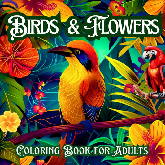 Birds and Flowers Coloring Book for Adults: Wonderful Designs for Relaxation, Mindfulness and Stress Relieving