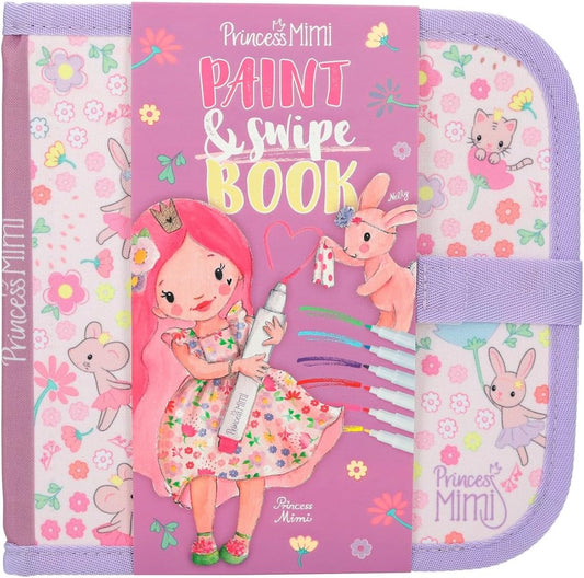 Depesche 12102 Princess Mimi Paint & Swipe Book with Wipe Clean Pages Includes 6 Fibre Pens