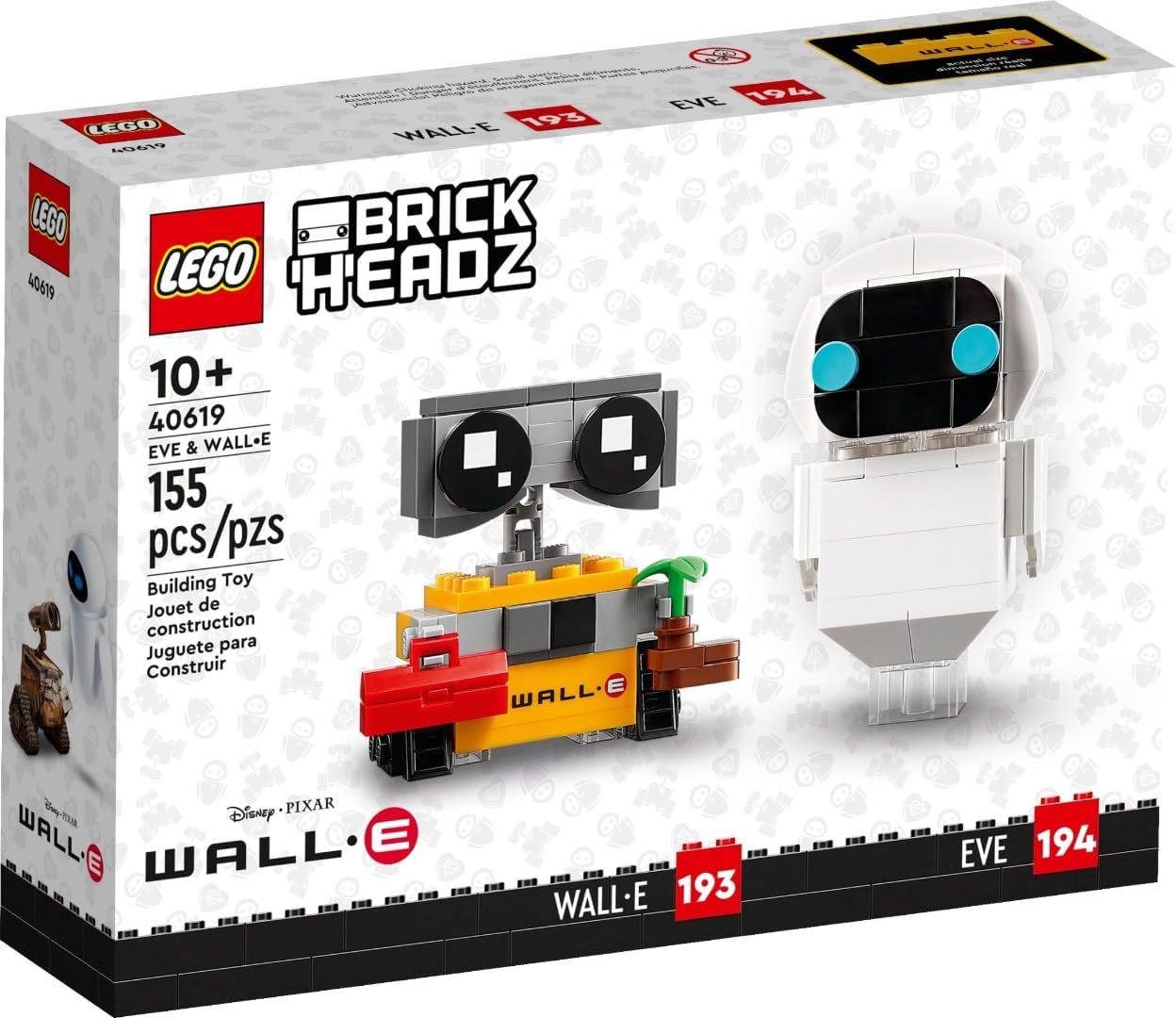 LEGO Brickheadz Disney Eve #194 and Wall-E #193 Set 40619, Multi-Colour