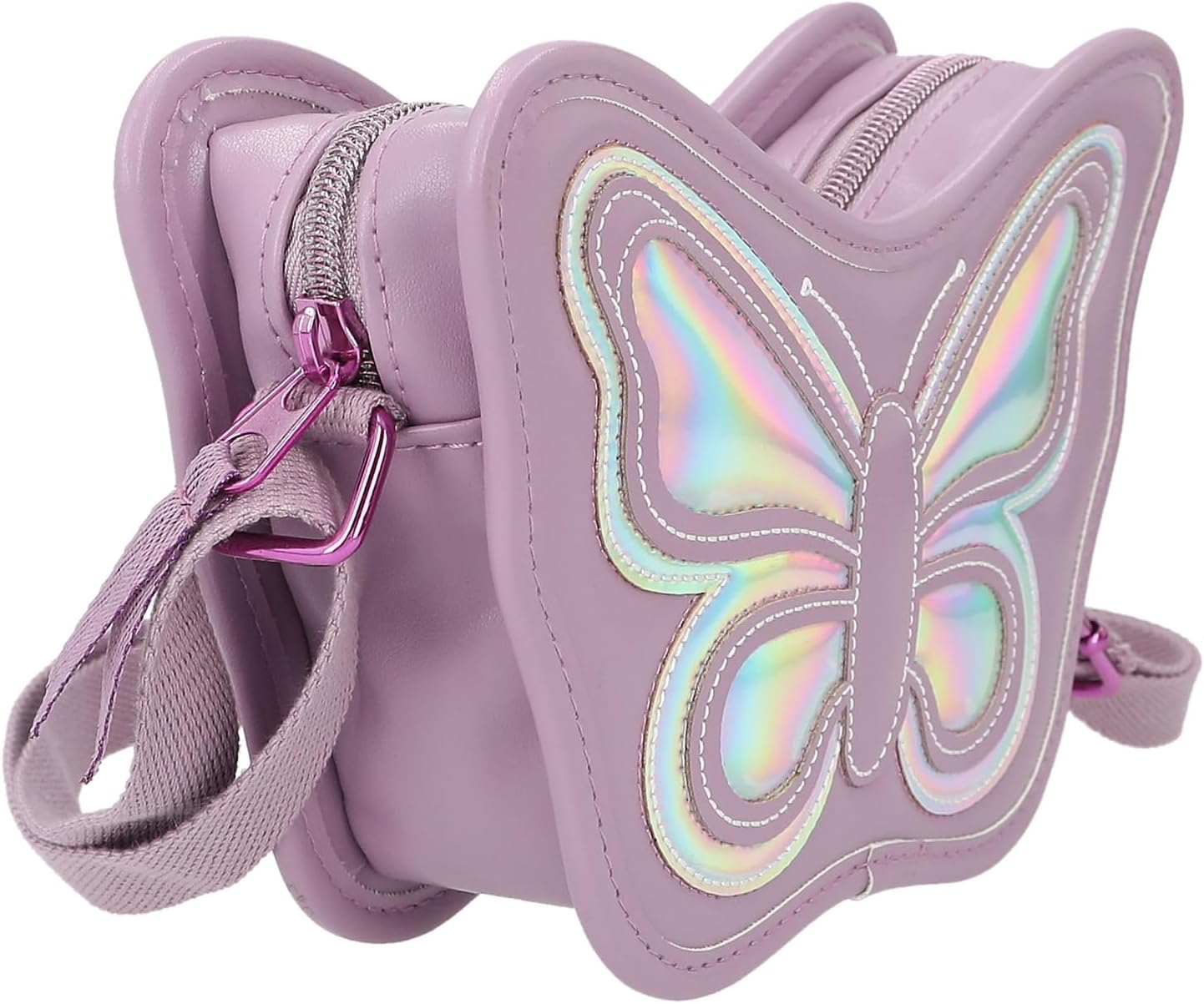 Depesche TOPModel Fairy Love 12784 Handbag in Mauve with Butterfly Motif Holo Effect and Adjustable Shoulder Strap