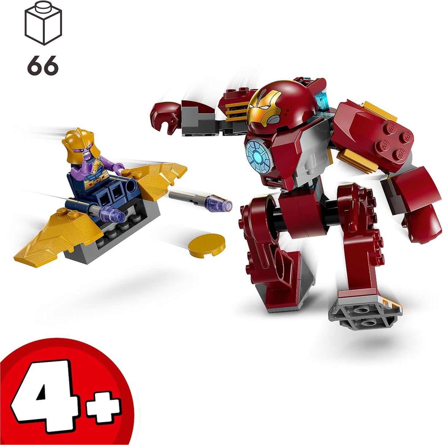 LEGO Marvel Iron Man Hulkbuster vs. Thanos Set for Children from 4 Years, Superhero Action Based on Avengers: Infinity War, with Buildable Action Figure, Toy Plane and 2 Mini Figures 76263