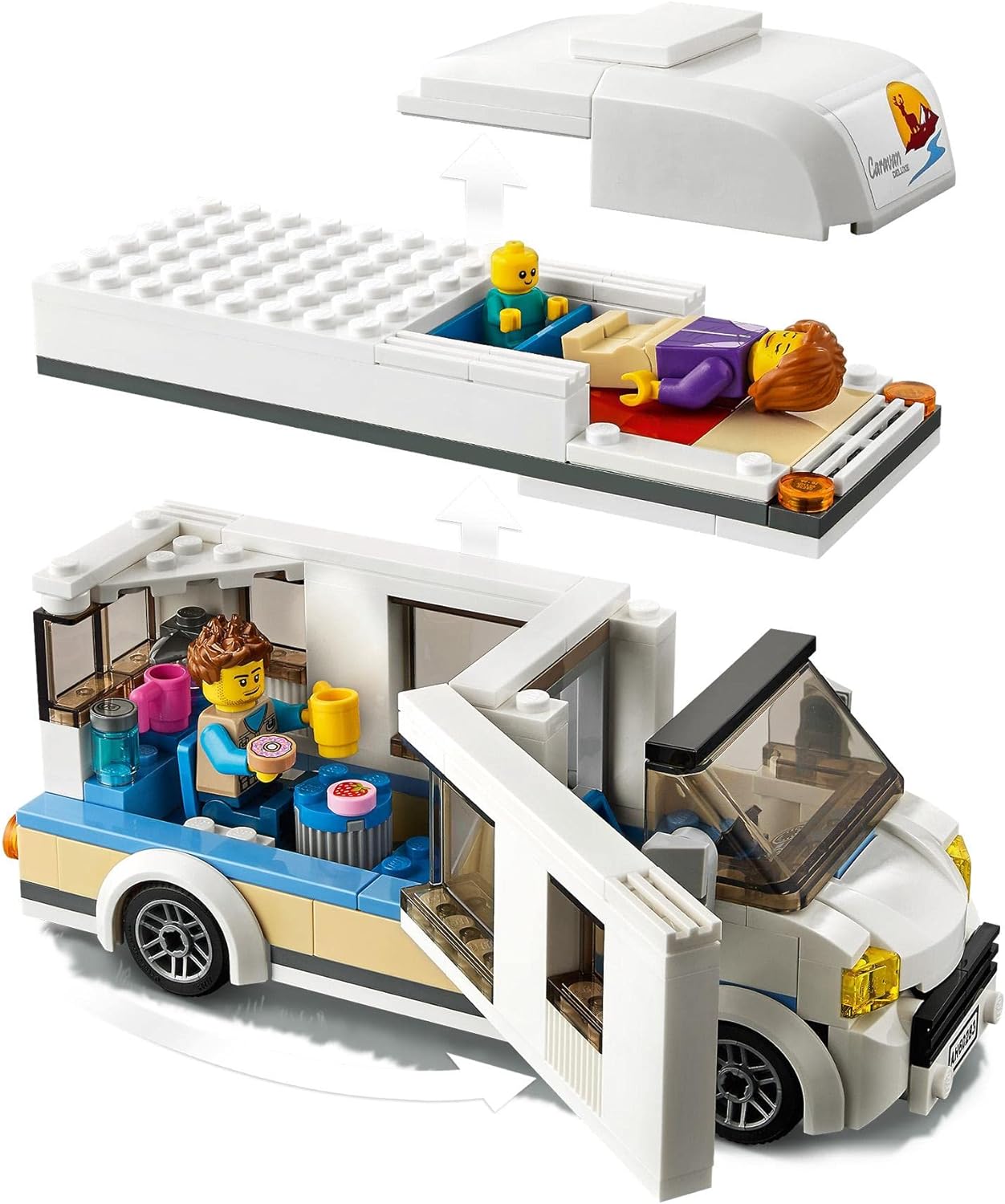 Lego 60283 City Holiday Camper Van Toy, Camper Van Playset, Summer Holiday Toy