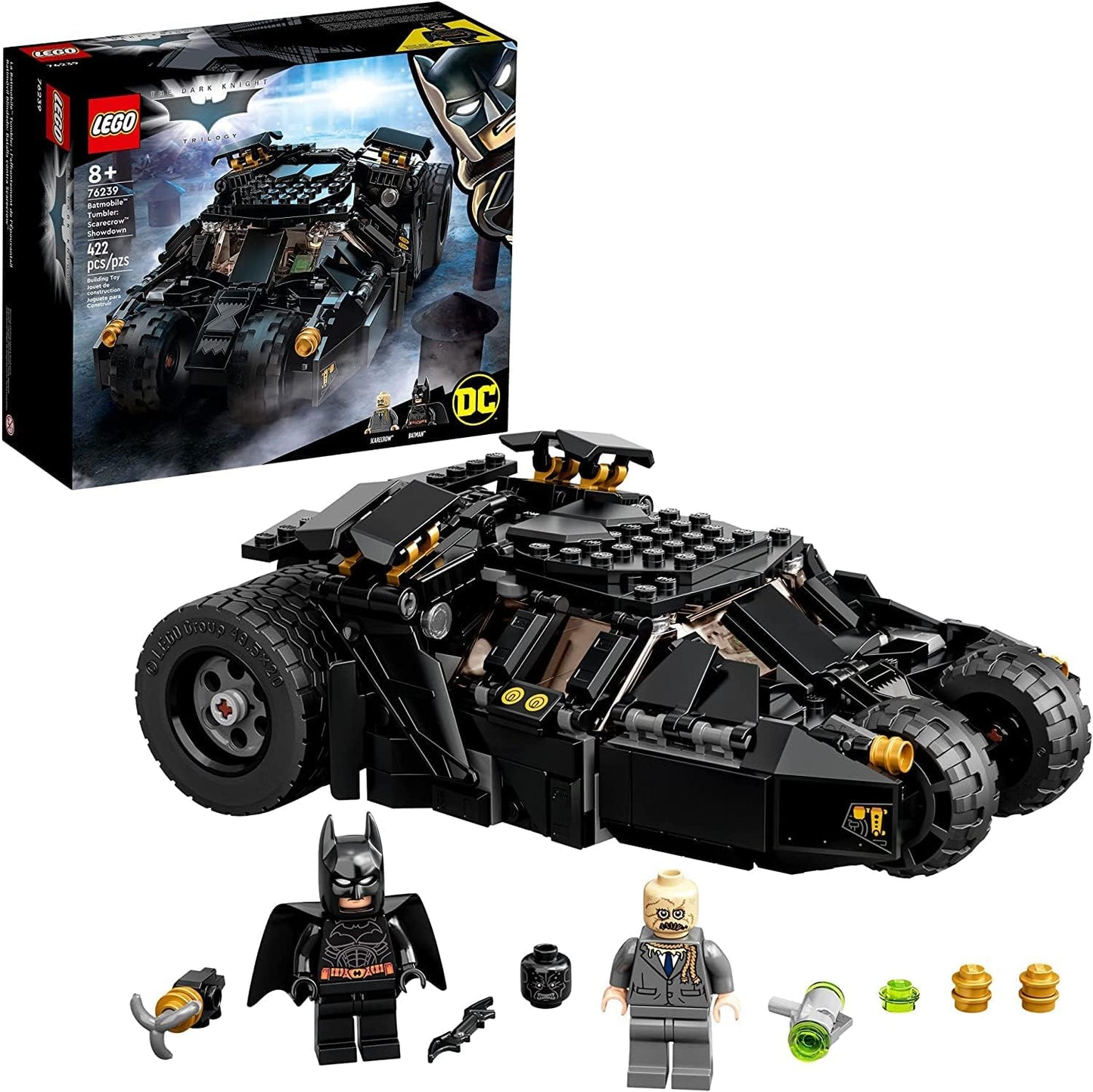 LEGO 76239 DC Batman Super Heroes Batmobile Tumbler: Duel with Scarecrow, Toy Car, Batman and Scarecrow Mini Figures for Children from 8 Years