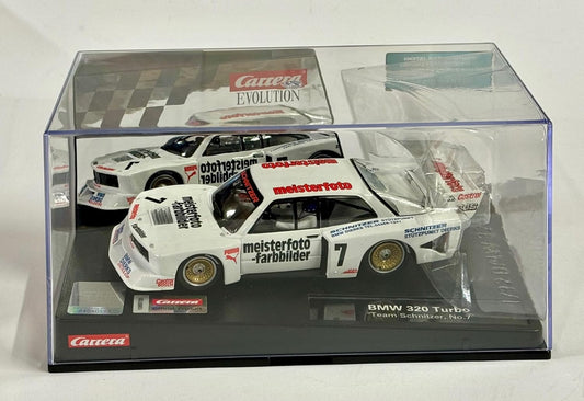 Carrera Evolution I BMW 320 Turbo Low Profile "Team Schnitzer, No.7" Car for Racing Track | Racetracks and Licensed Slot Cars | Front & Rear Light | For Children from 8 Years & Adults