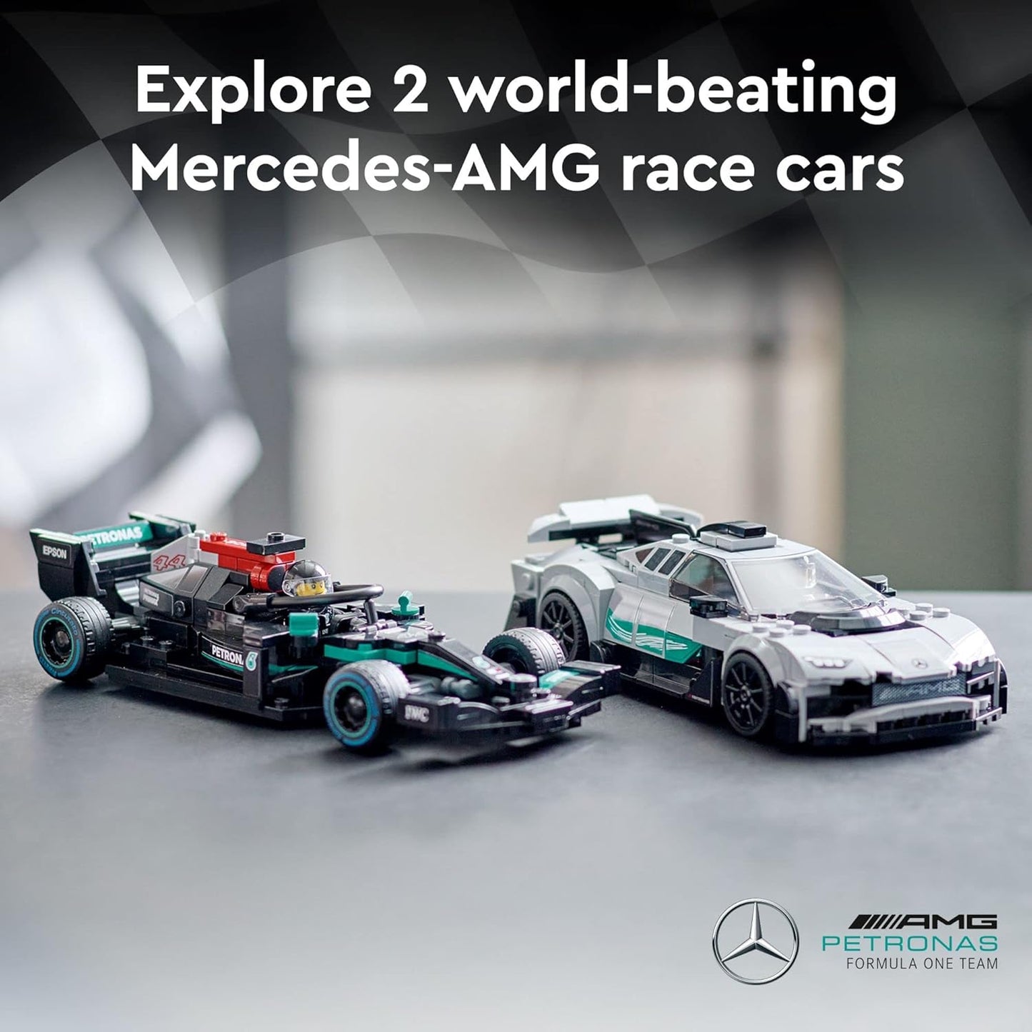 LEGO Speed Champions Mercedes-AMG F1 W12 E Performance & Mercedes-AMG Project One 76909 Building Kit; for Age 9+ (Pack of 564)