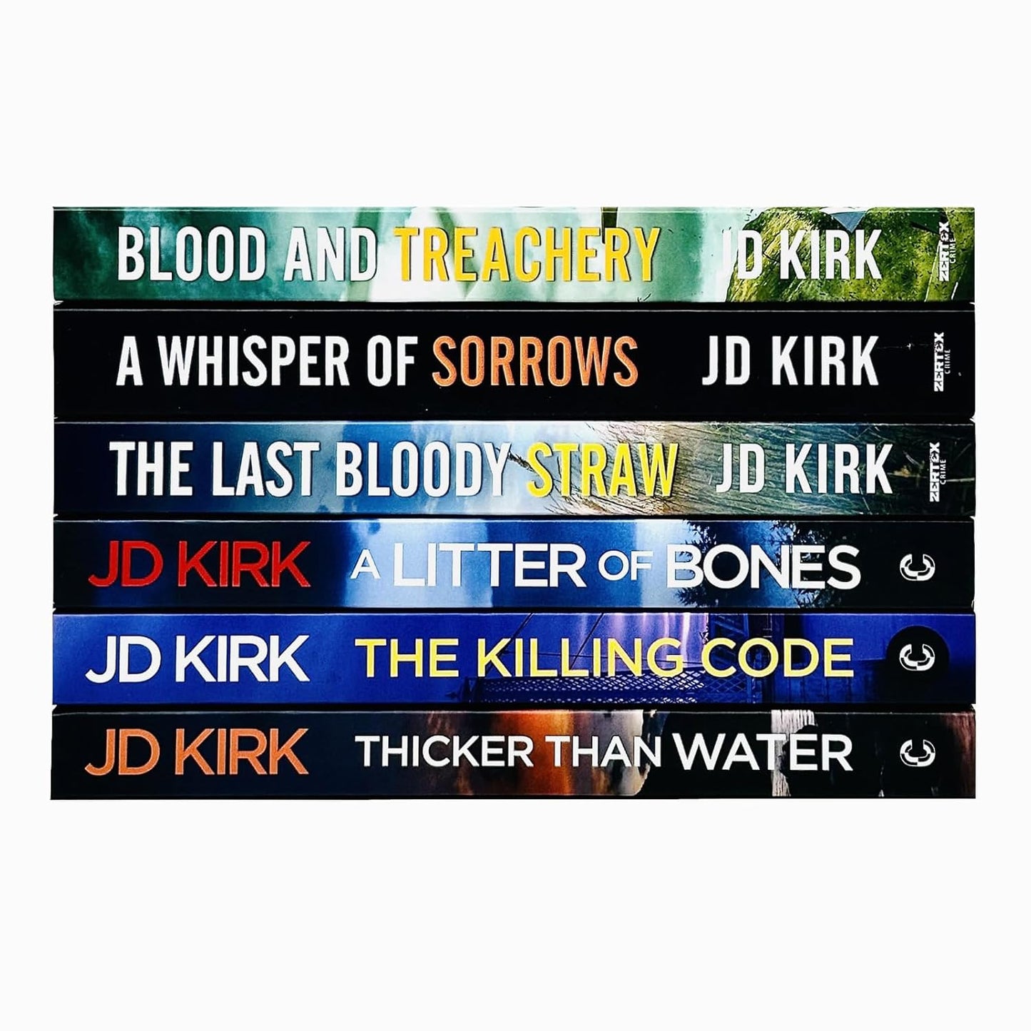 DCI Logan Crime Thrillers 1-6 Books Collection Set By JD Kirk (A Litter of Bones, Thicker Than Water, The Killing Code, Blood and Treachery, The Last Bloody Straw, A Whisper of Sorrows)