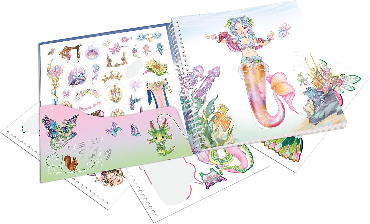 Depesche 13439 TOPModel Dress Me Up Fantasy Sticker Book with 24 Pre-Printed Pages to Design Yourself Includes 11 Sticker Sheets