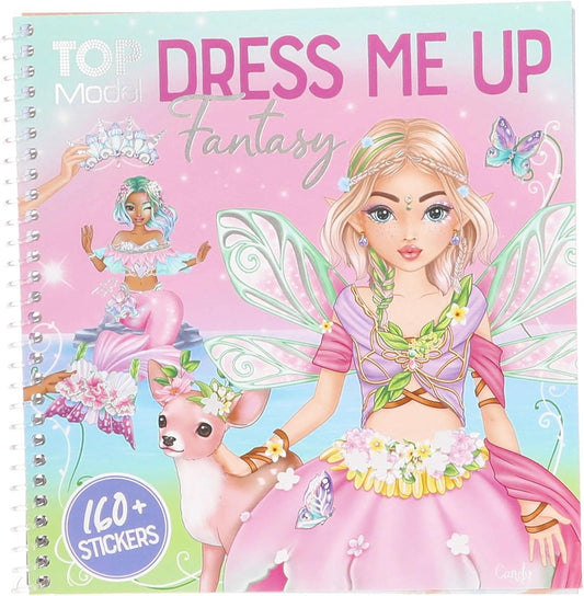 Depesche 13439 TOPModel Dress Me Up Fantasy Sticker Book with 24 Pre-Printed Pages to Design Yourself Includes 11 Sticker Sheets