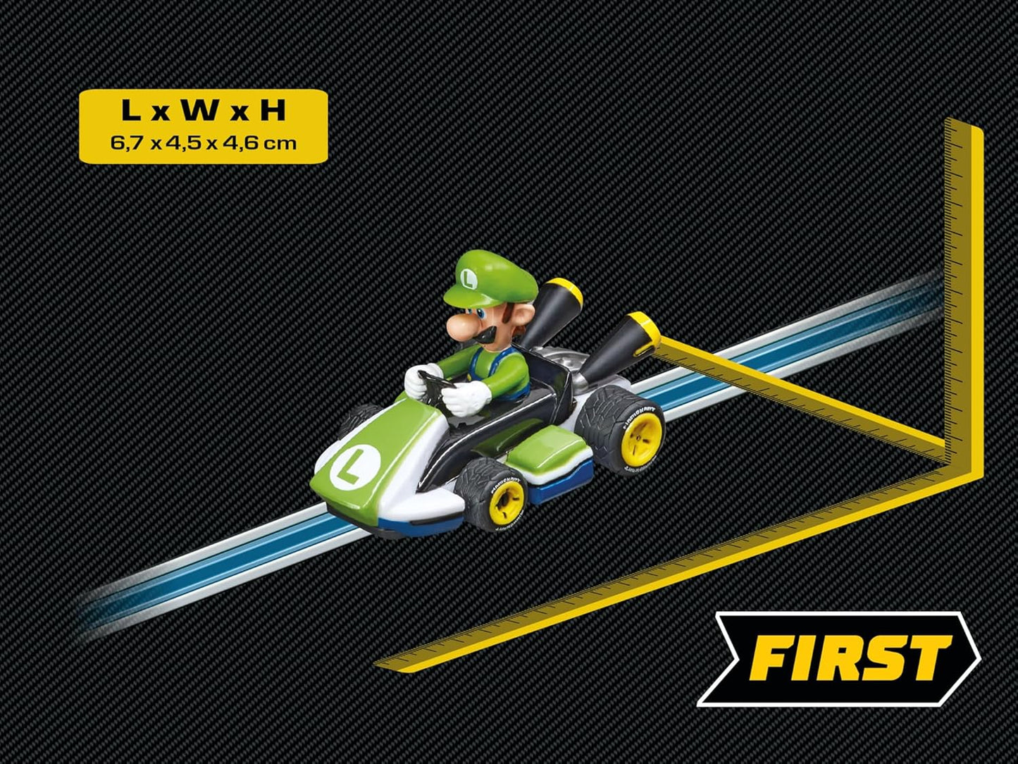 Carrera - 20065020 First Mario Kart Luigi Racing Car I Scale 1:50 I Racing Car First I For Children from 3 Years and Adults