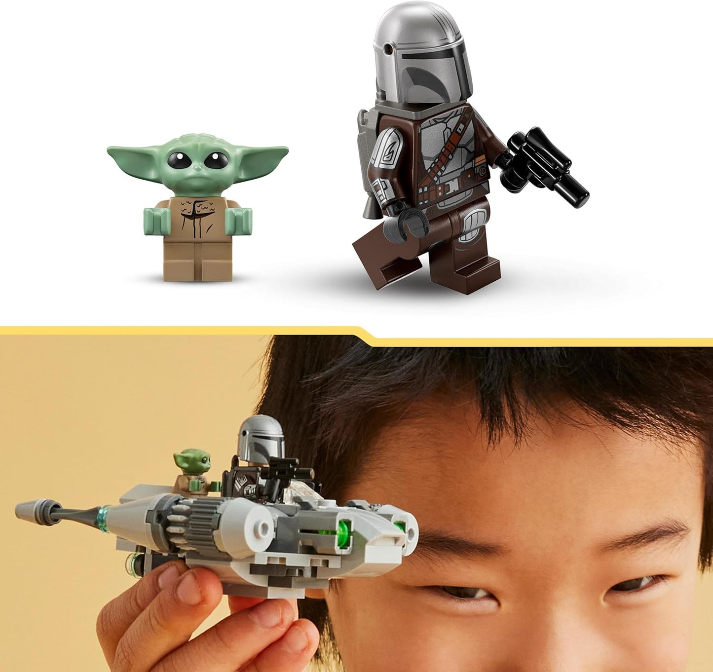 LEGO 75363 Star Wars N-1 Starfighter of the Mandalorian - Microfighter Micro Building Toy, The Book of Boba Fett Vehicle with Baby Yoda Figure Grogu, Gift for Children, Boys, Girls from 6 Years