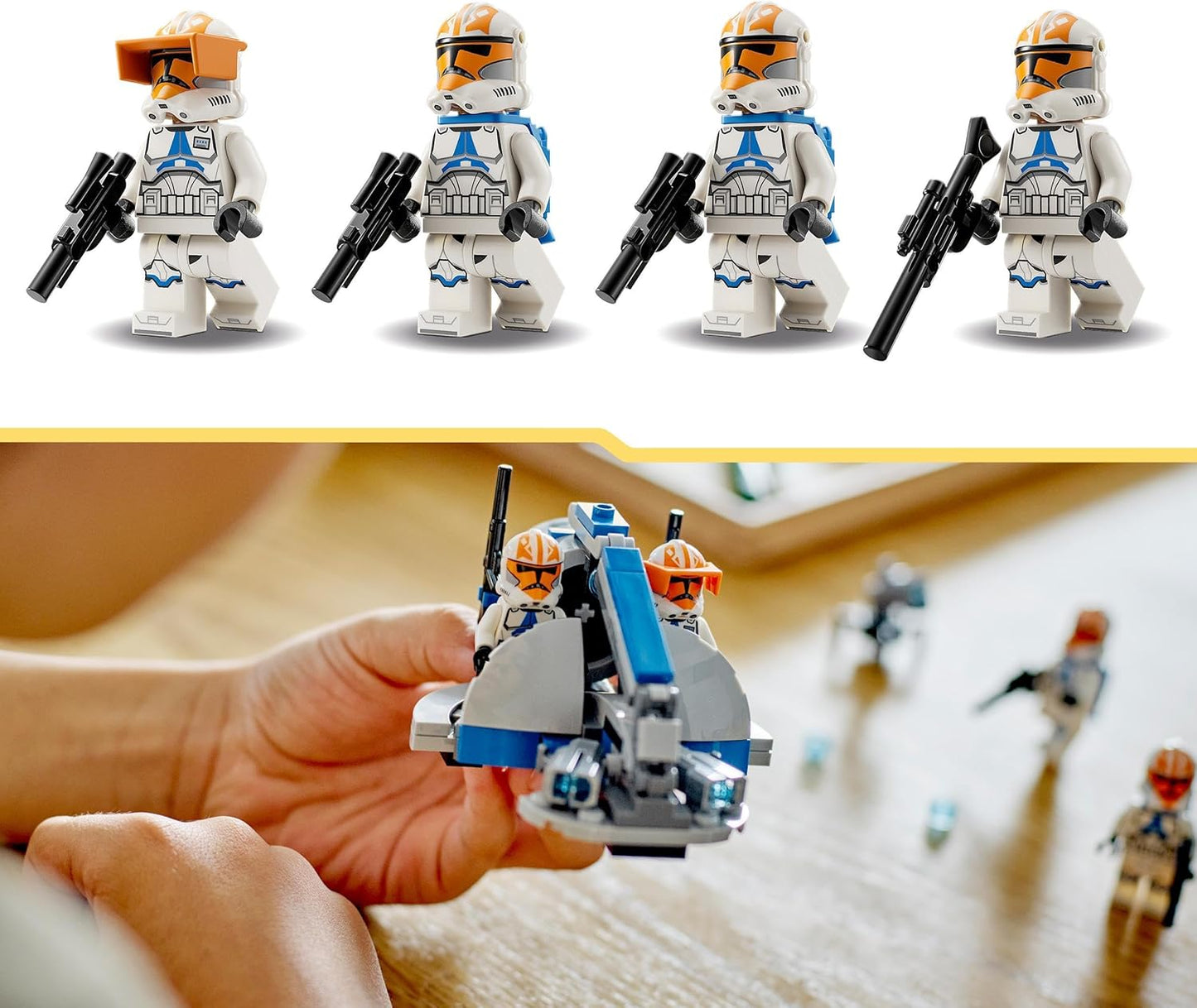 LEGO 75359 Star Wars Ahsokas Clone Trooper of the 332nd Company - Battle Pack, The Clone Wars Toy Set with Speeder Vehicle Including Shooters and Mini Figures, Small Gift Idea for Children from 6